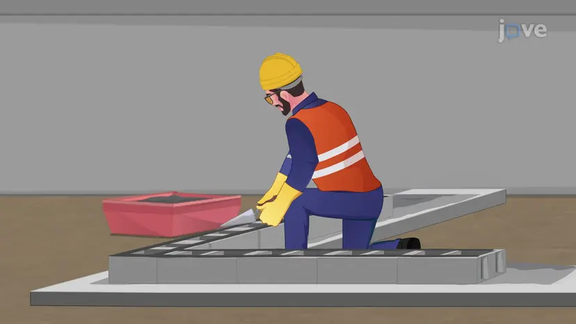 Verlegung von Betonmauerwerk