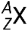 Nuclear symbol, representing atomic structure, isotope notation in equations and chemistry concepts.