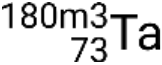 Isotope notation of Tantalum-180m, representing nuclear chemistry or physics concept.